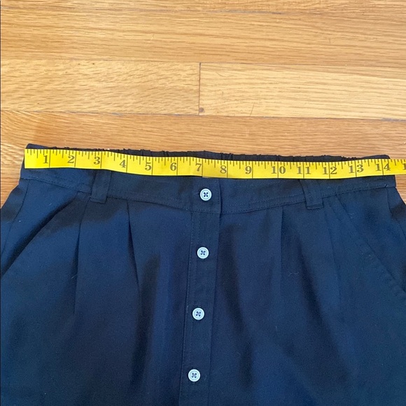 LOFT Black Button Down Skirt With Pockets - Picture 3 of 5